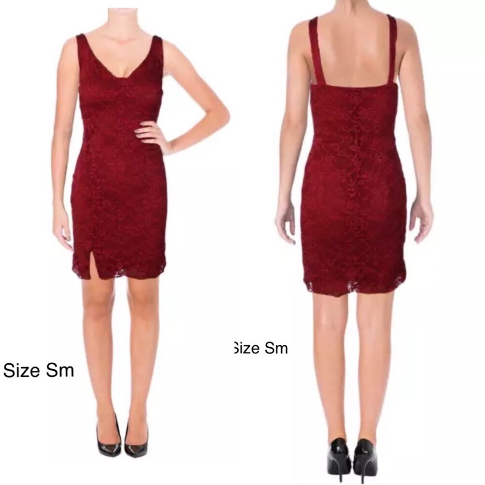Aqua Red Floral Lace Cocktail Dress 👗